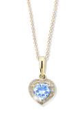 Zlatý náhrdelník srdca so zirkónmi Z6308ZN-Arctic Blue