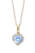 Zlatý náhrdelník srdca so zirkónmi Z6308ZBN-Arctic Blue