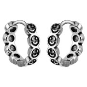 Oceľové náušnice krúžky so smajlíkmi WJHE1256