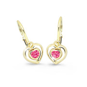 Detské zlate naušnice Cutie Jewellery C2752Z-Tcf Red