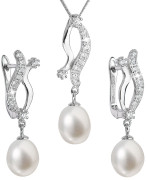 Súprava perlových strieborných šperkov 29028.1