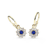 Zlaté náušnice pre bábätko Cutie Jewellery C2749Z-Blue Dark