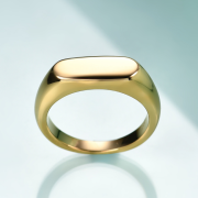 Zlatý pečatný prsteň pre ženy chirurgická oceľ WJHZ1577