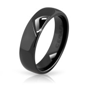 Elegantný čierny prsteň Cerafi Liscio 110