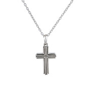 Oceľový náhrdelník s krížikom PSSC127