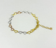 Strieborný pozlátený náramok srdiečka 3131720001