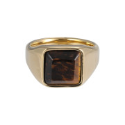 Oceľový prsteň pre mužov s drahokamom RSS1036-Tygrie oko