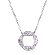 Strieborný náhrdelník s kryštálmi Swarovski fialový 32016.3 violet