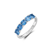 Strieborný prsteň so zirkónmi Brosway Fancy freedom Blue FFB14