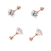 Náušnice na skrutku z chirurgickej ocele WJHE1246-White