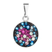 Strieborný prívesok s krištáľmi Swarovski mix farieb okrúhly 34225.3 galaxy