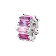 Strieborný korálik so zirkónmi Brosway Fancy Vibrant Pink FVP03