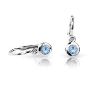 Detské náušnice Cutie Jewellery C1537B Arctic Blue -Biele zlato 585/000