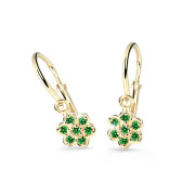 Detské zlate naušnice Cutie Jewellery C2746Z-Green