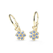 Detské zlate naušnice Cutie Jewellery C2746Z-Arctic Blue