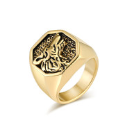 Oceľový pečatný prsteň zlatý WJHZ1763GD