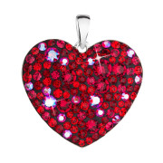 Strieborný prívesok s krištáľmi Swarovski červené srdce 34243.3 cherry