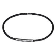 Kožený náhrdelník pre mužov NSS295BK