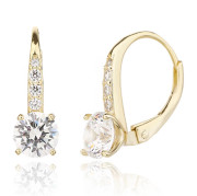 Strieborné visiace pozlátené náušnice so zirkónmi 31362000001