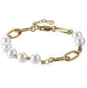 Štýlový náramok z chirurgickej ocele a perál BSS1112