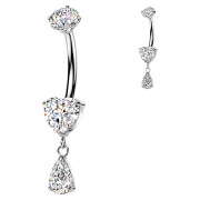 Titánový piercing pupku srdca SETIN74ST