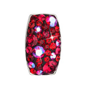 Strieborný prívesok s krištáľmi Swarovski červený obdĺžnik 34194.3 cherry