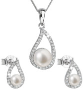 Strieborná súprava perlových šperkov 29027.1