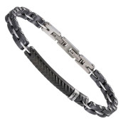 Moderný náramok z chirurgickej ocele a keramiky CBS38