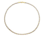 Strieborný pozlátený náhrdelník trojradový 3120470009