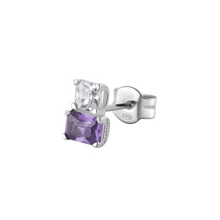 Strieborná náušnice kôstka so zirkónmi Brosway Fancy Magic Purple FMP10