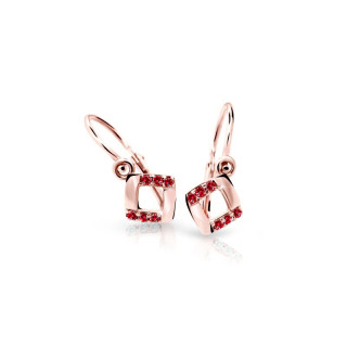 Detské naušnice zlaté C2268R-Ruby Dark