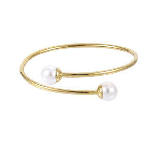 Pozlátený náramok bangle z chirurgickej ocele BSSG213