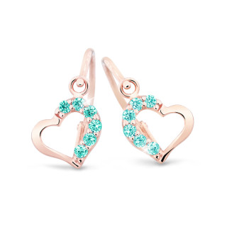 Detské náušnice z ružového zlata C2757R-Mint Green