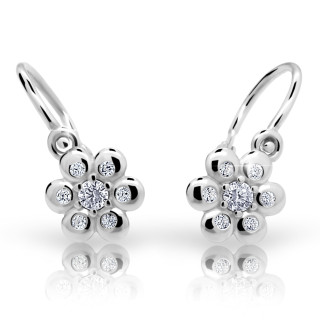 Zlate dětské naušnice Cutie Jewellery C2247B CZ White