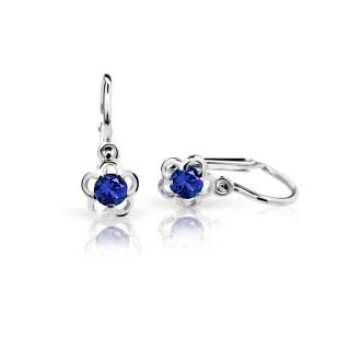 Detské náušnice z bieleho zlata C1945B-Blue dark