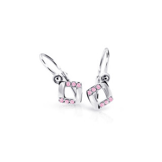 Zlaté detské náušnice C2268B-Pink