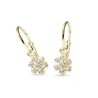 Detské zlate naušnice Cutie Jewellery C2746Z-White
