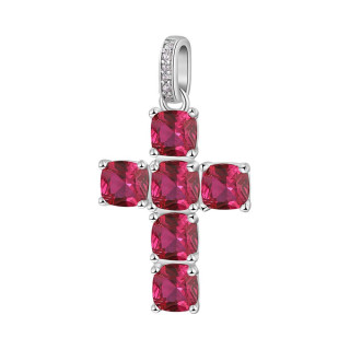 Strieborný prívesok krížik Brosway Fancy Passion Ruby FPR12