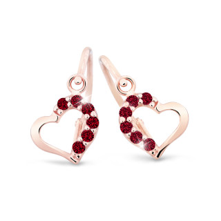 Detské náušnice z ružového zlata C2757R-Ruby Dark