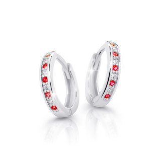 Detské náušnice krúžky Cutie Jewellery C3342B-Ruby Dark