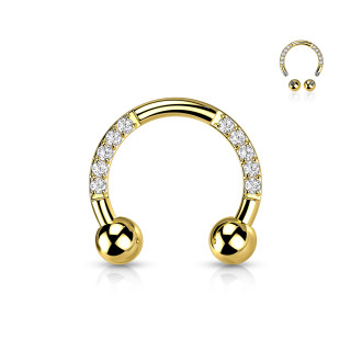 Pozlátený titánový piercing SET23H05-GD