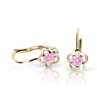 Zlaté detské náušnice Cutie Jewellery C1945Z-KL Pink
