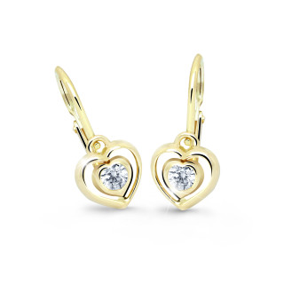 Detské zlate naušnice Cutie Jewellery C2752Z -White
