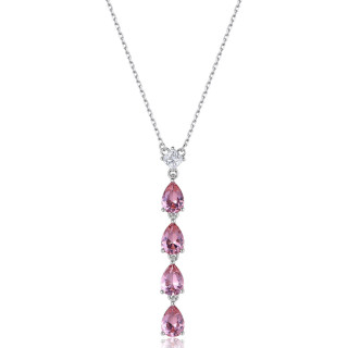 Strieborný náhrdelník so zirkónmi Fancy Tender Pink FTP04