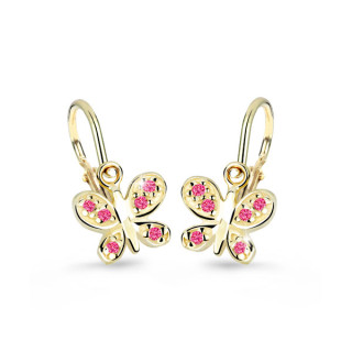 Náušničky pre bábätko zlaté Cutie C2748Z Tcf Red