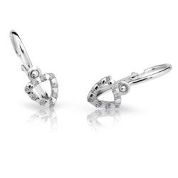 Detské náušnice Cutie Jewellery C2155B CZ White -Biele zlato 585/000