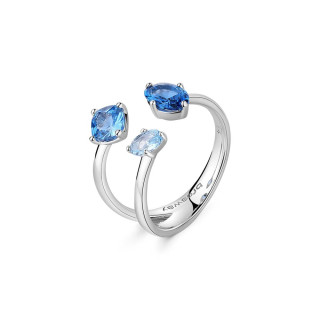 Strieborný prsteň so zirkónmi Brosway Fancy Freedom Blue FFB10
