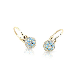 Náušnice pre bábätko zo žltého zlata Cutie Jewellery C2150Z-Arctic Blue