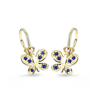 Náušničky pre bábätko zlaté Cutie C2748Z-Blue Dark