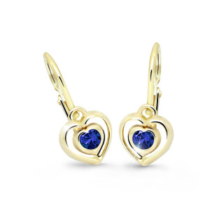 Detské zlate naušnice Cutie Jewellery C2752Z Blue dark